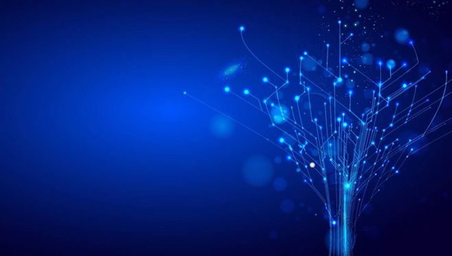 藍(lán)色科技線條PPT背景圖片